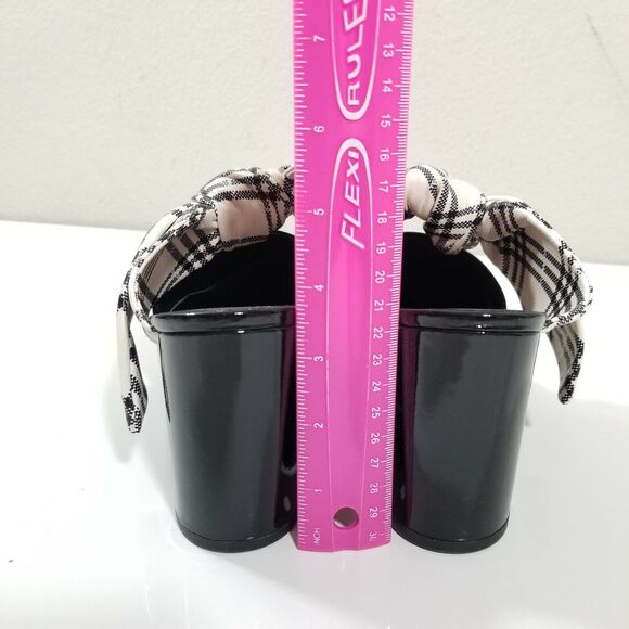 Self Portrait Lily Mules Block Heel Bow Black Leather Sz 9.5 NIB $460 - Picture 10 of 12